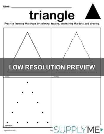 Triangle Shape Worksheet: Color, Trace, Connect, & Draw!