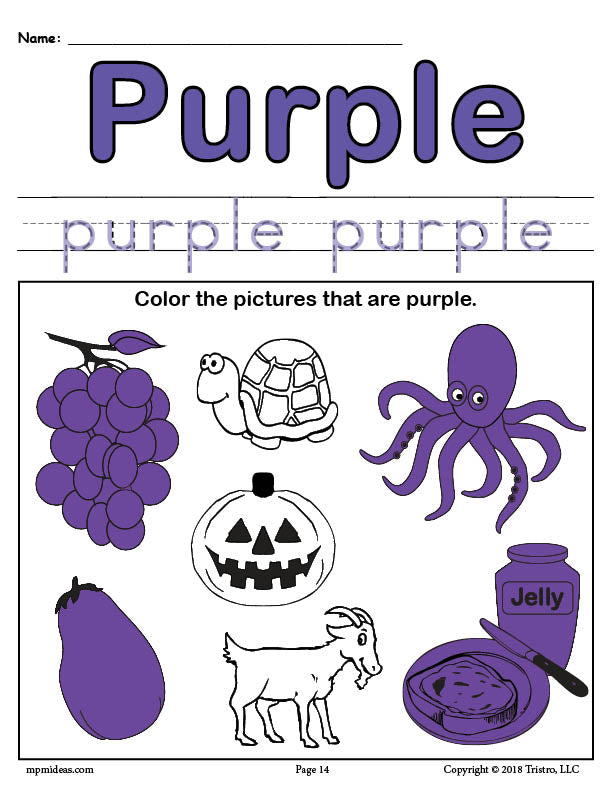 Things that are Purple (Printable Visual Poster)