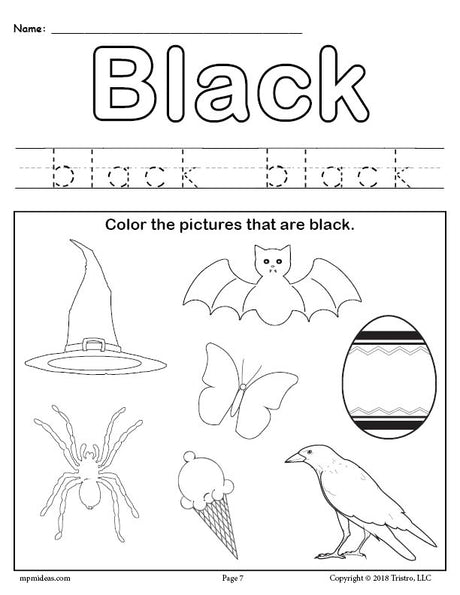 FREE Color Black Worksheet