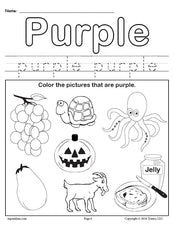 FREE Color Purple Worksheet