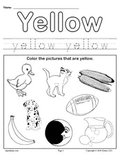 FREE Color Yellow Worksheet