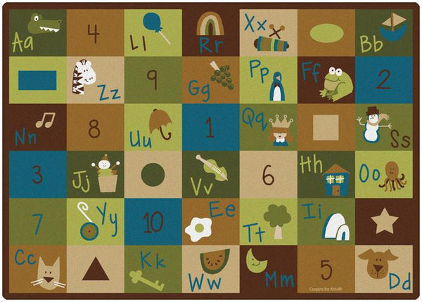 Carpets for Kids Nature Learning Blocks Alphabet & Numbers Classroom ...