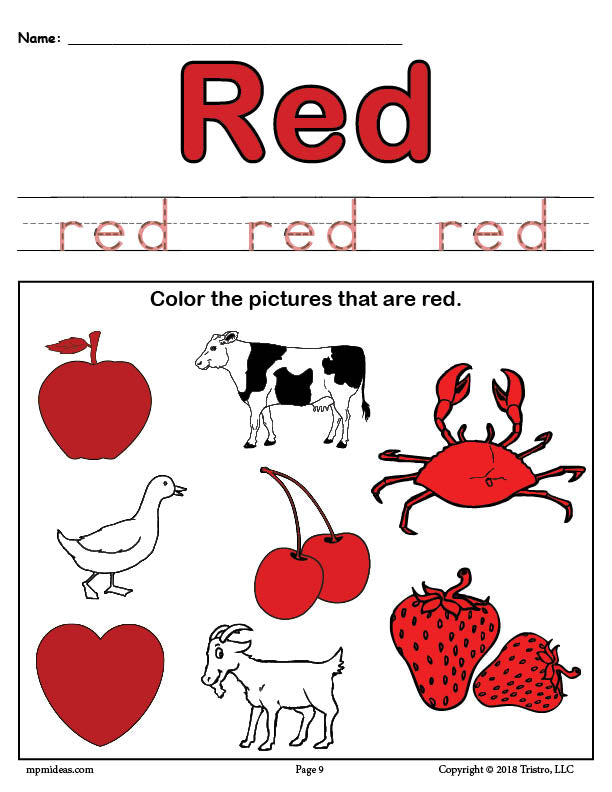 Color The 8 Crayons - Free Worksheets For Preschool and