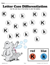 FREE Letter K Do-A-Dot Printables For Letter Case Differentiation Practice!