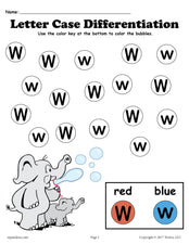 FREE Letter W Do-A-Dot Printables For Letter Case Differentiation Practice!