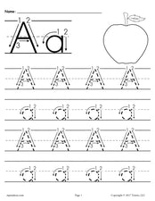 FREE Printable Letter A Tracing Worksheet With Number and Arrow Guides!