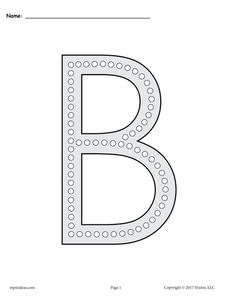 FREE Letter B Q-Tip Painting Printables - Includes Uppercase and Lowercase Letter B Worksheets