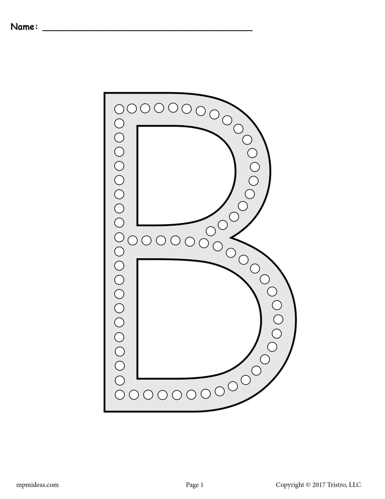 FREE Letter B Q-Tip Painting Printables - Includes Uppercase and Lower ...