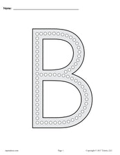 FREE Letter B Q-Tip Painting Printables - Includes Uppercase and Lowercase Letter B Worksheets