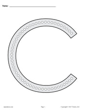 FREE Letter C Q-Tip Painting Printables - Includes Uppercase and Lowercase Letter C Worksheets