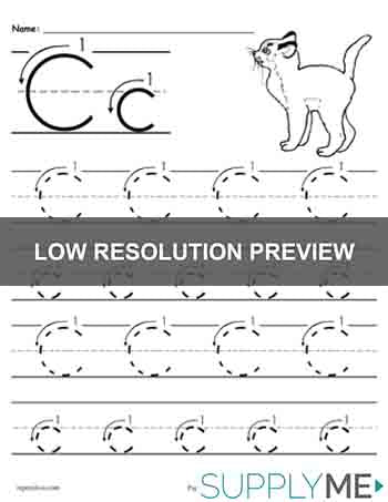 Printable Letter C Tracing Worksheet With Number and Arrow Guides!