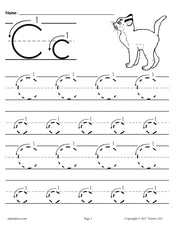 FREE Printable Letter C Tracing Worksheet With Number and Arrow Guides!