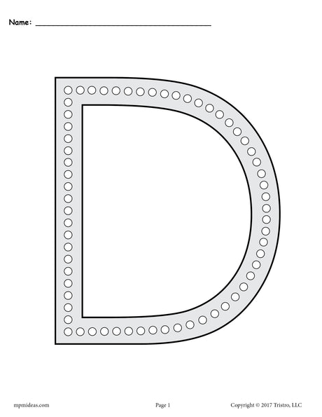 FREE Letter D Q-Tip Painting Printables - Includes Uppercase and Lowercase Letter D Worksheets