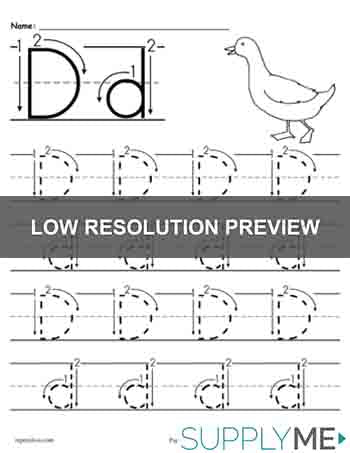 Printable Letter D Tracing Worksheet With Number and Arrow Guides!