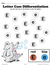 FREE Letter E Do-A-Dot Printables For Letter Case Differentiation Practice!