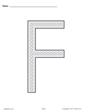 FREE Letter F Q-Tip Painting Printables - Includes Uppercase and Lowercase Letter F Worksheets