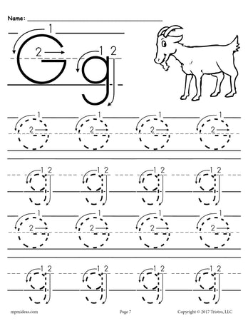 letter g worksheets pdf