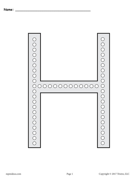 FREE Letter H Q-Tip Painting Printables - Includes Uppercase and Lowercase Letter H Worksheets