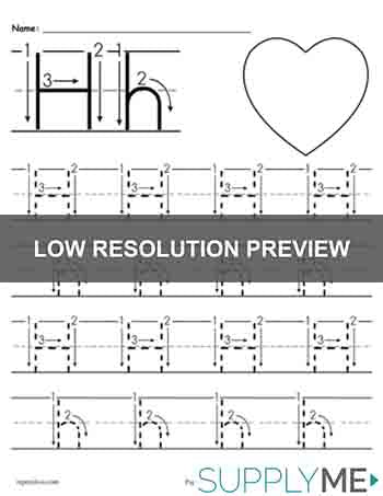 Printable Letter H Tracing Worksheet With Number and Arrow Guides!