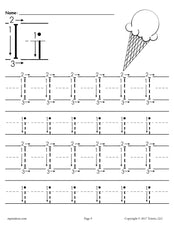 FREE Printable Letter I Tracing Worksheet With Number and Arrow Guides!
