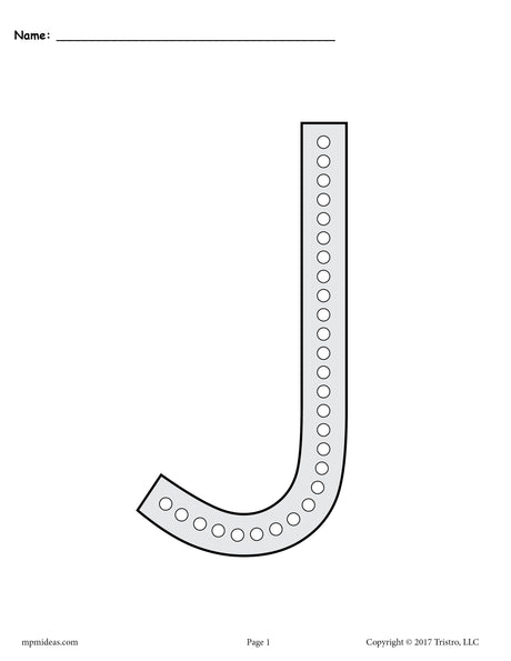 FREE Letter J Q-Tip Painting Printables - Includes Uppercase and Lowercase Letter J Worksheets
