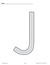 FREE Letter J Q-Tip Painting Printables - Includes Uppercase and Lowercase Letter J Worksheets