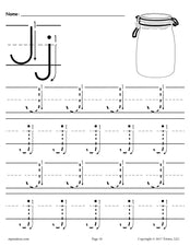 FREE Printable Letter J Tracing Worksheet With Number and Arrow Guides!