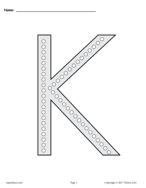 FREE Letter K Q-Tip Painting Printables - Includes Uppercase and Lower ...