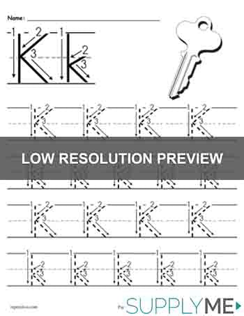 Printable Letter K Tracing Worksheet With Number and Arrow Guides!