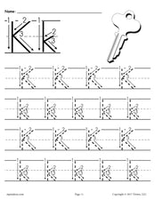 FREE Printable Letter K Tracing Worksheet With Number and Arrow Guides!