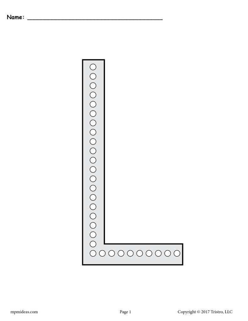 FREE Letter L Q-Tip Painting Printables - Includes Uppercase and Lowercase Letter L Worksheets