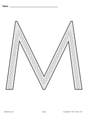 FREE Letter M Q-Tip Painting Printables - Includes Uppercase and Lowercase Letter M Worksheets