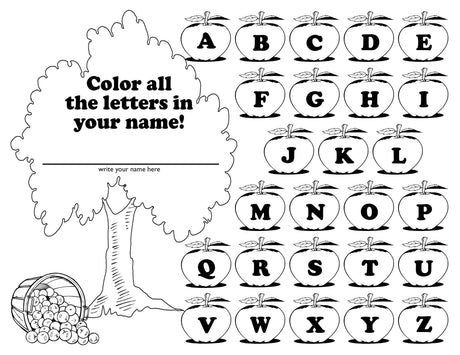 "Find The Letters In My Name" FREE Apple Themed Letter Recognition Worksheets