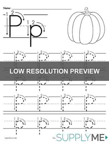 Printable Letter P Tracing Worksheet With Number and Arrow Guides!