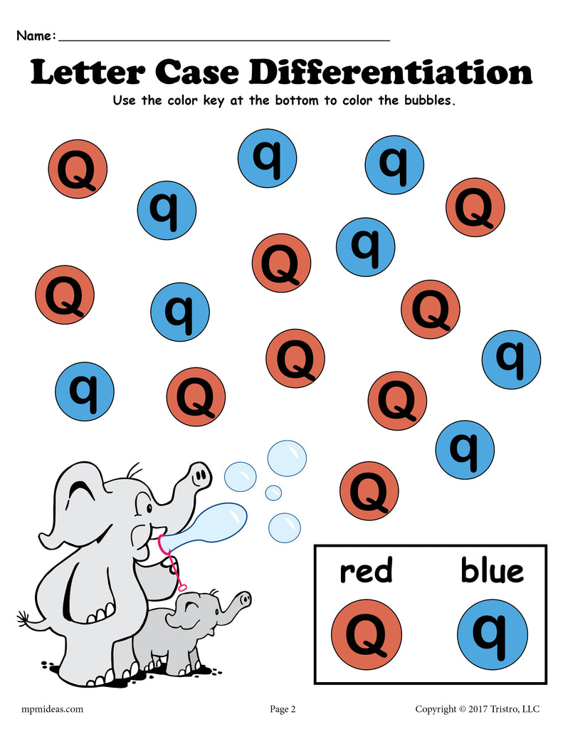 Letter Q Do-A-Dot Printables For Letter Case Differentiation Practice!
