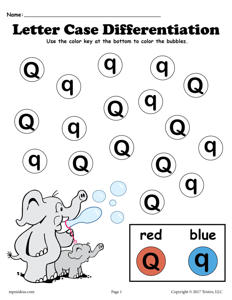 FREE Letter Q Do-A-Dot Printables For Letter Case Differentiation Practice!