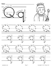 FREE Printable Letter Q Tracing Worksheet With Number and Arrow Guides!