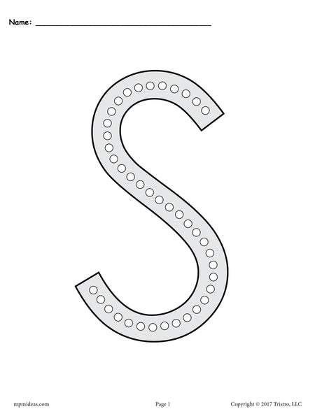 FREE Letter S Q-Tip Painting Printables - Includes Uppercase and Lowercase Letter S Worksheets