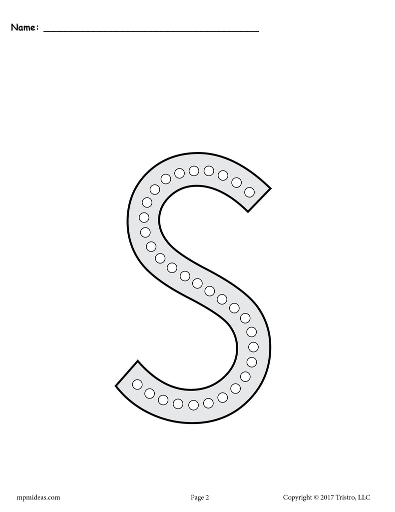 Letter S Q-Tip Painting Printables - Includes Uppercase and Lowercase Letter S Worksheets