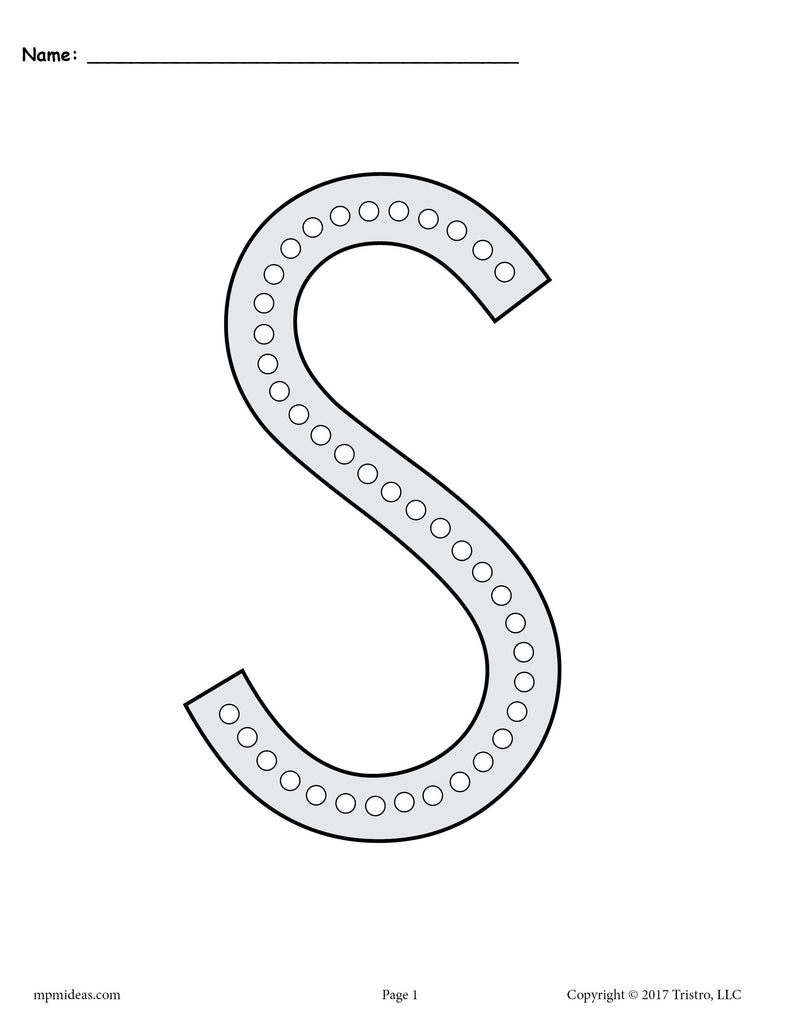 FREE Letter S Q-Tip Painting Printables - Includes Uppercase and Lowercase Letter S Worksheets