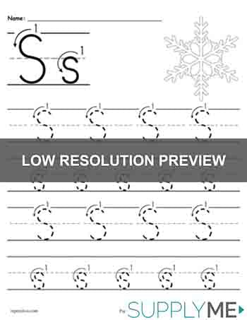 Printable Letter S Tracing Worksheet With Number and Arrow Guides!