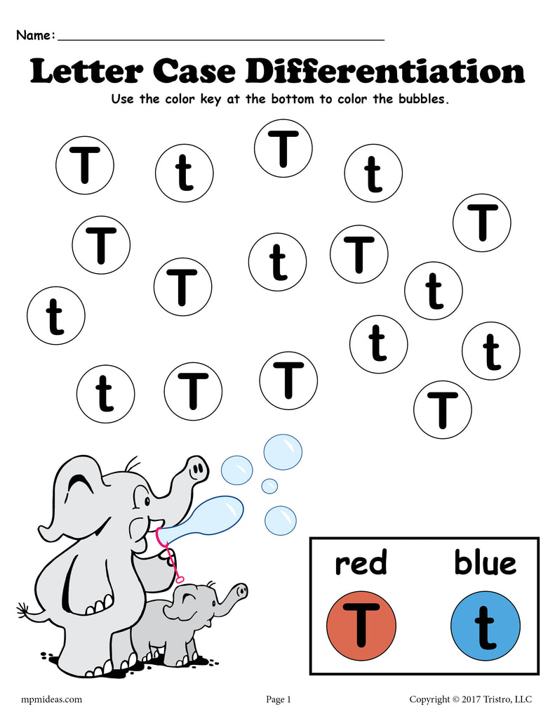 FREE Letter T Do-A-Dot Printables For Letter Case Differentiation Practice!