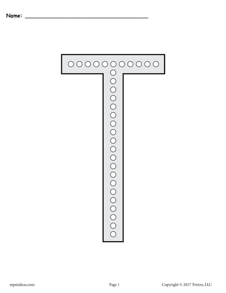 FREE Letter T Q-Tip Painting Printables - Includes Uppercase and Lowercase Letter T Worksheets