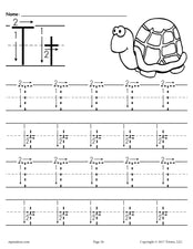 FREE Printable Letter T Tracing Worksheet With Number and Arrow Guides!