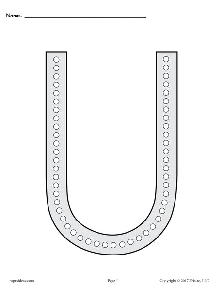 FREE Letter U Q-Tip Painting Printables - Includes Uppercase and Lowercase Letter U Worksheets