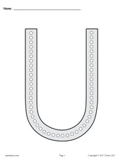 FREE Letter U Q-Tip Painting Printables - Includes Uppercase and Lowercase Letter U Worksheets