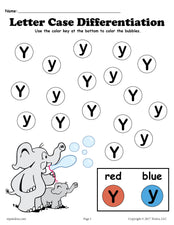 FREE Letter Y Do-A-Dot Printables For Letter Case Differentiation Practice!