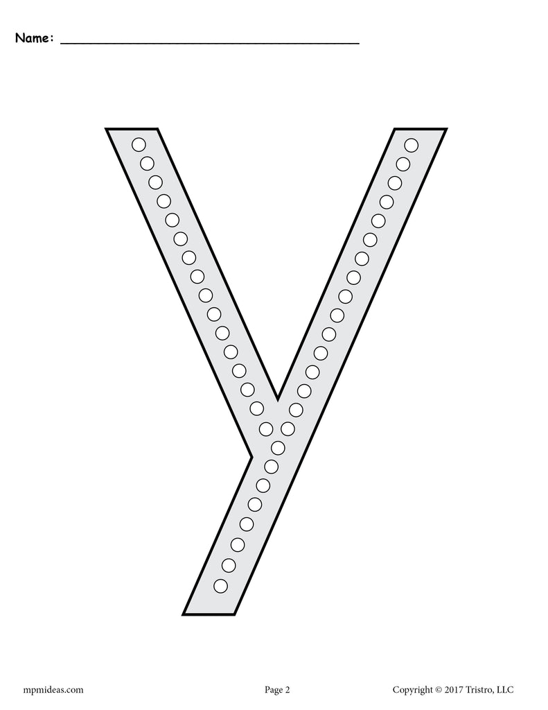 Letter Y Q-Tip Painting Printables - Includes Uppercase and Lowercase Letter Y Worksheets