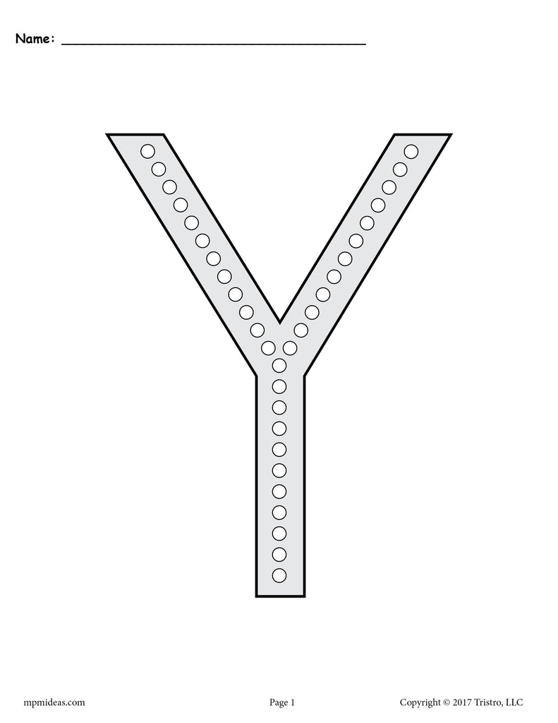 FREE Letter Y Q-Tip Painting Printables - Includes Uppercase and Lowercase Letter Y Worksheets