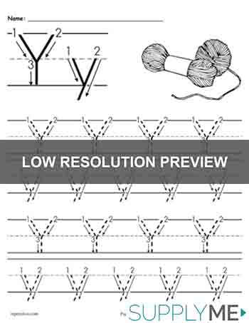 Printable Letter Y Tracing Worksheet With Number and Arrow Guides!